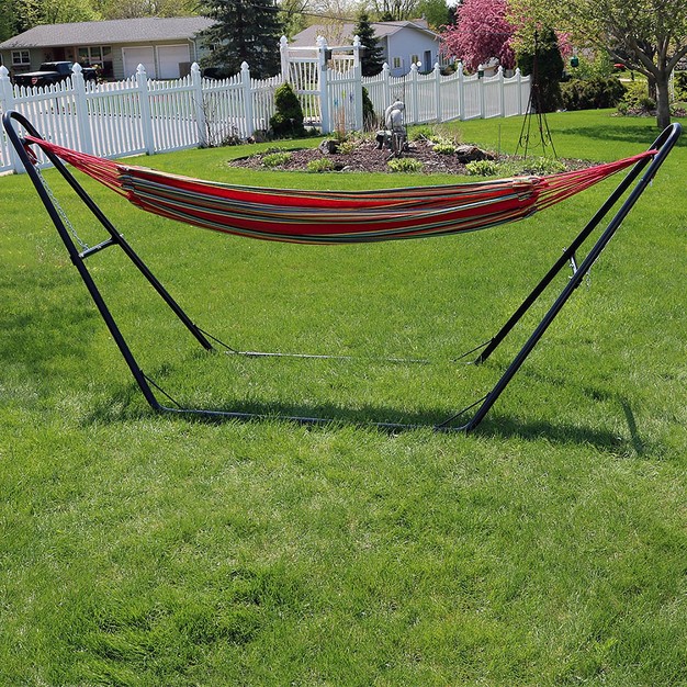 Sunnydaze Large Double Brazilian Hammock With Universal Stand 450 Lb Weight Capacity