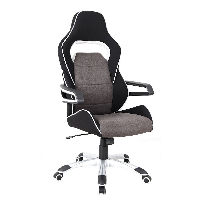 Techni Mobili Ergonomic Upholstered Racing Style Home and Office Chair