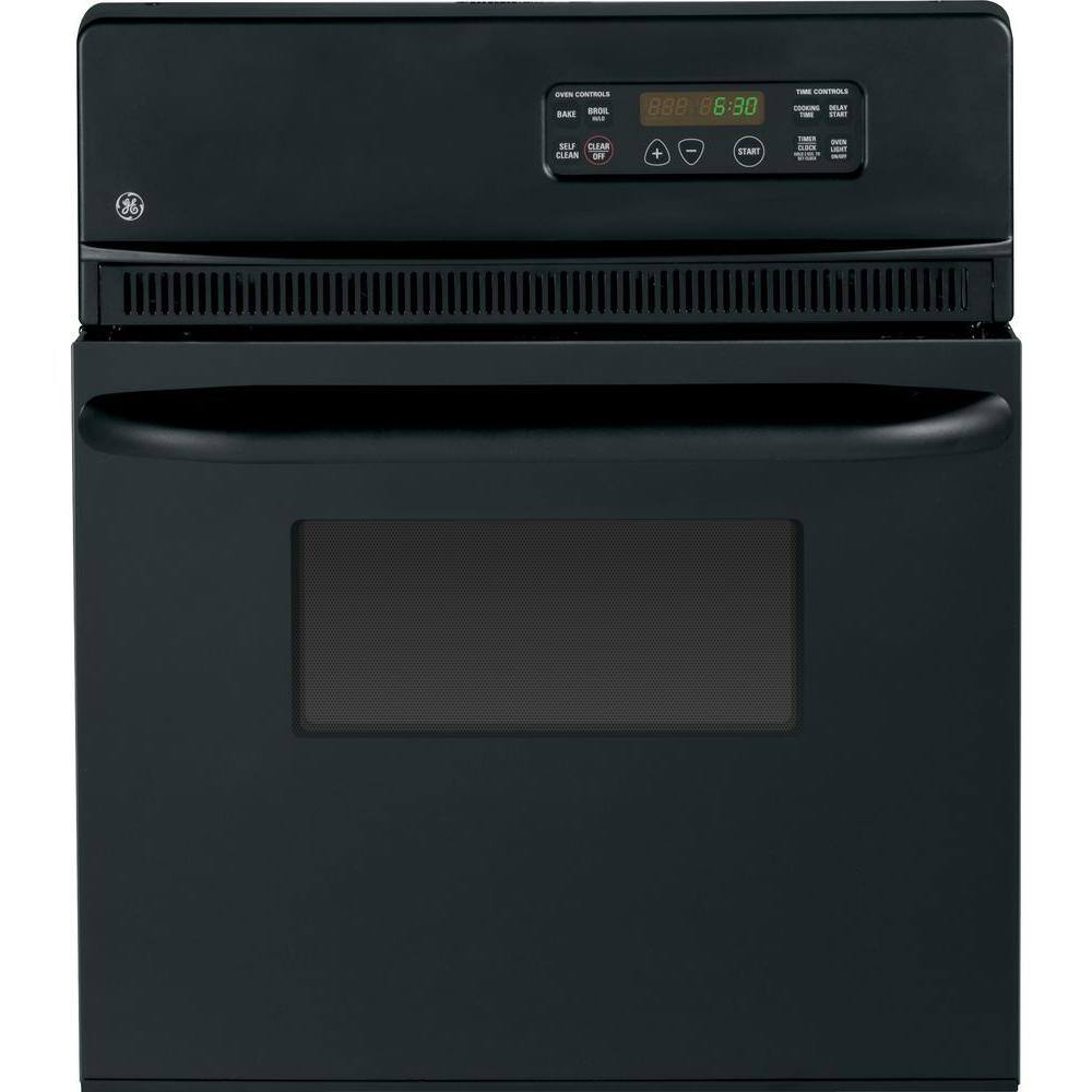 GE 24 in. Single Electric Wall Oven Self-Cleaning in Black JRP20BJBB