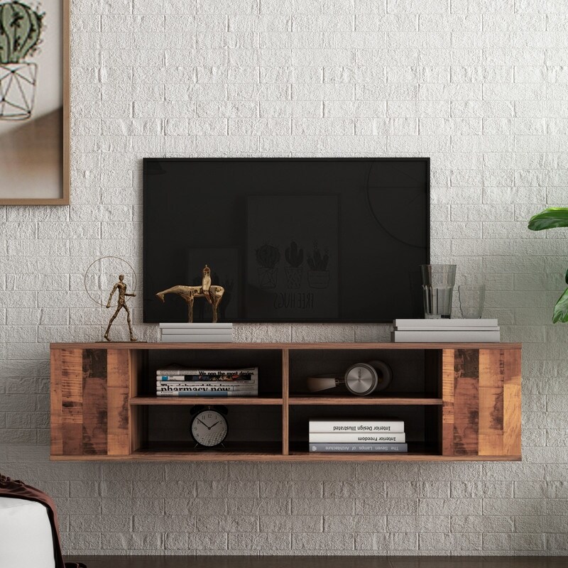 Wall Mounted Media Console Floating TV Stand Component Shelf