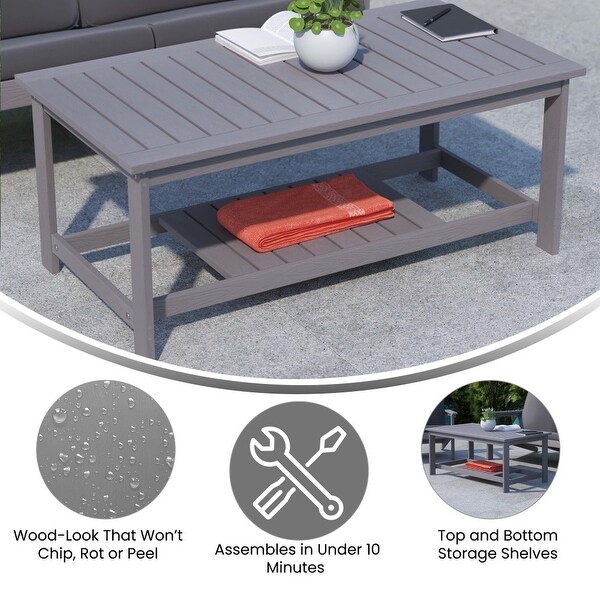 Indoor/Outdoor Poly Resin 2Tier Adirondack Coffee Table