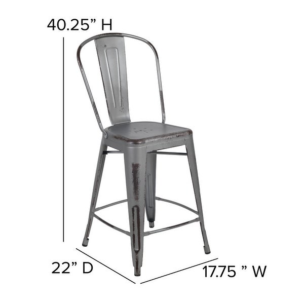 All-Weather Counter Height Stool with Poly Resin Seat