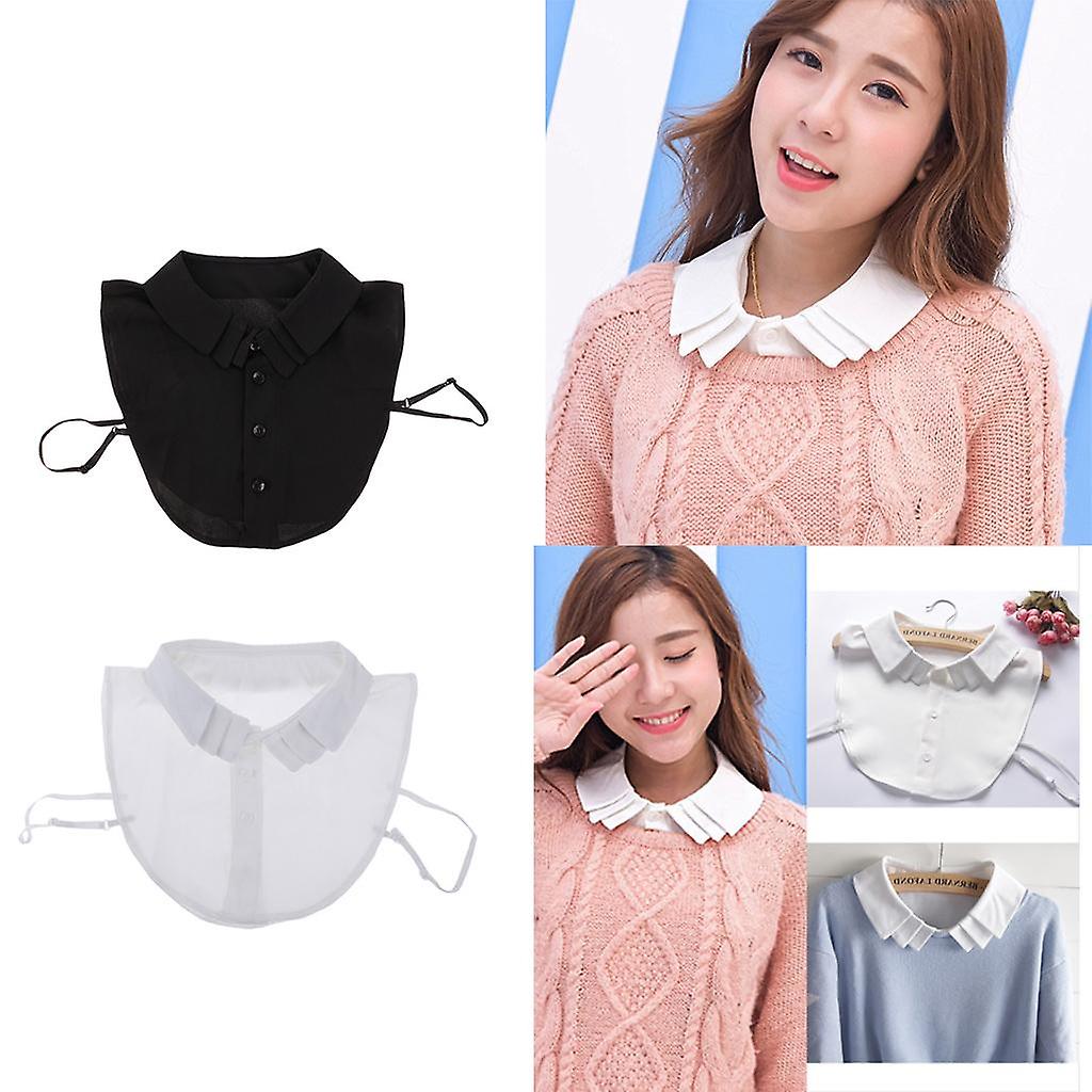 2 Pieces Vintage Multilayer Women's Fake Half Shirt Detachable Collar