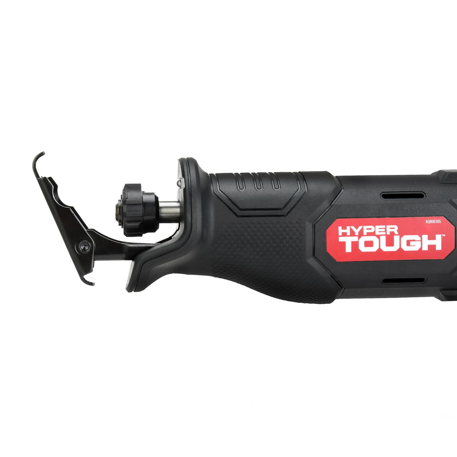 Hyper Tough 20V Max Lithium-ion Cordless Reciprocating Saw， Variable Speed， Keyless Blade Change， with 1.5Ah Lithium-ion Battery and Charger， Wood Blade and LED Light