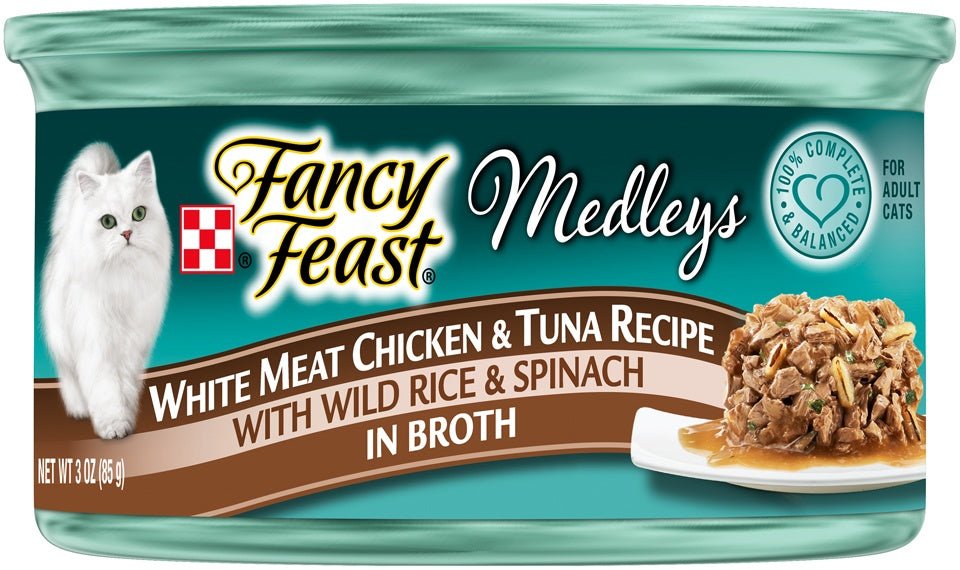 Fancy Feast Medleys White Meat Chicken  Tuna Recipe Canned Cat Food