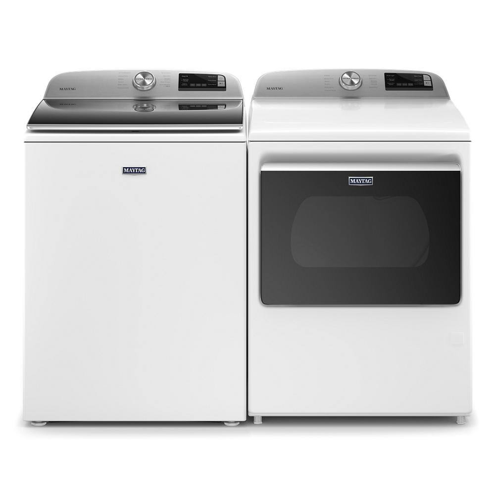 Maytag 7.4 cu. ft. 120-Volt Smart Capable White Gas Dryer with Hamper Door MGD6230HW