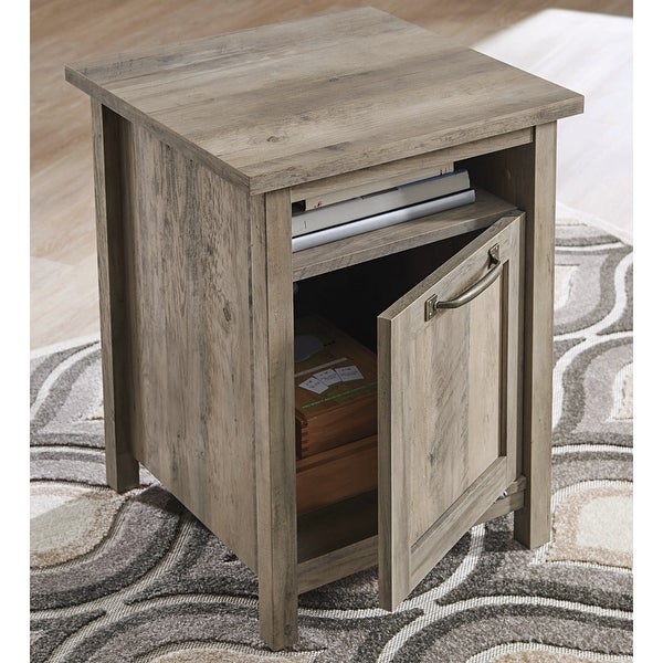 Modern Farmhouse Side Table with USB， Rustic Gray Finish