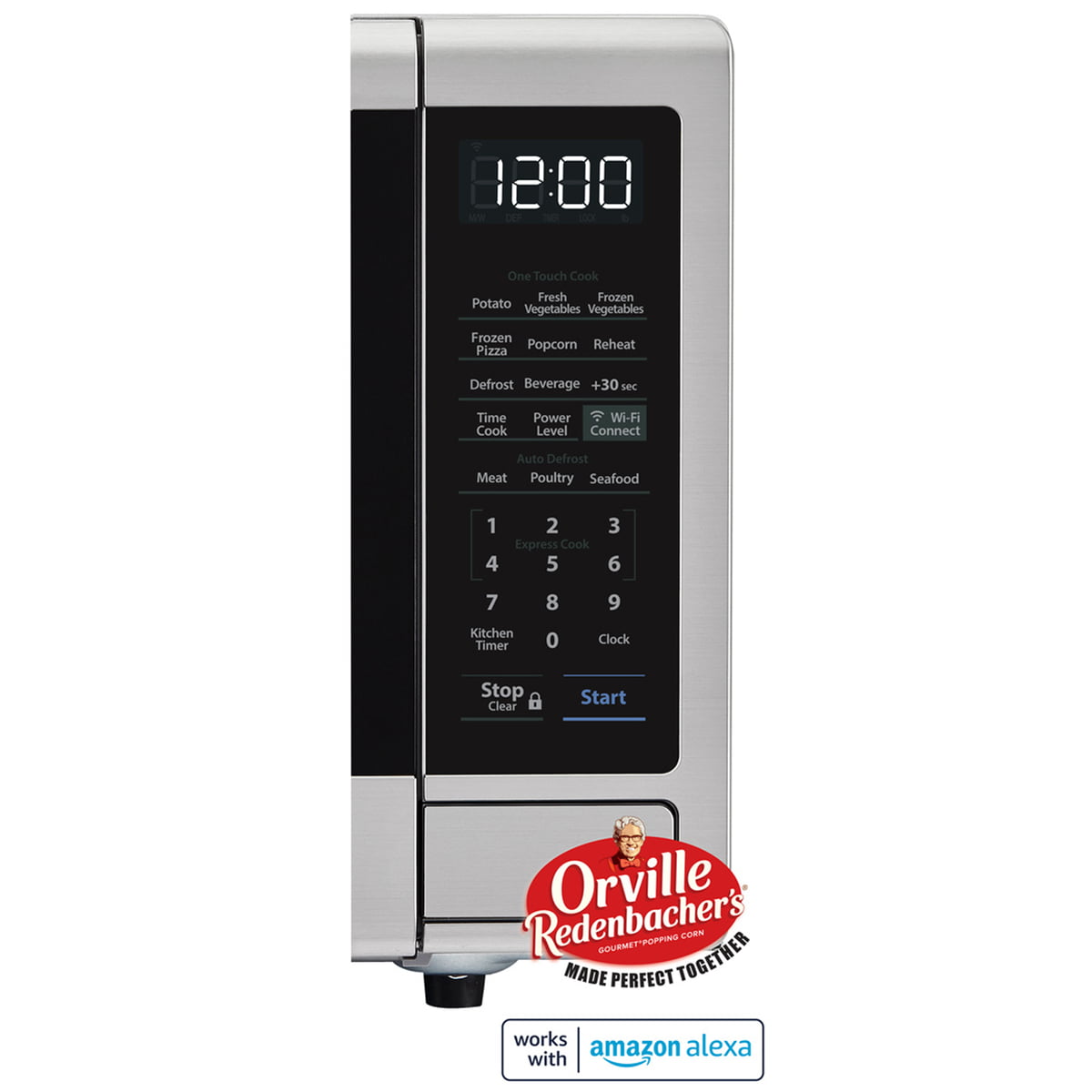 Sharp SMC1139FS 1.1 CF Smart Countertop Microwave Oven, Orville Redenbacher's Certified Steel