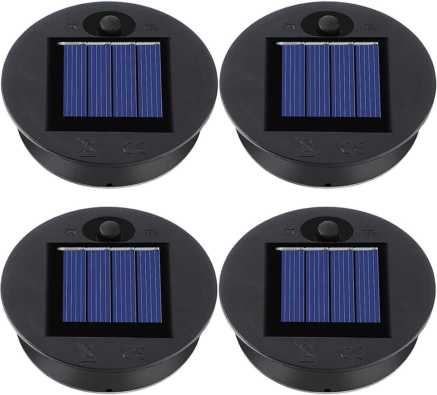 4 Pieces Replacement Solar Light Tops Outdoor Lantern Light Solar Light Parts Round Solar Lights Waterproof