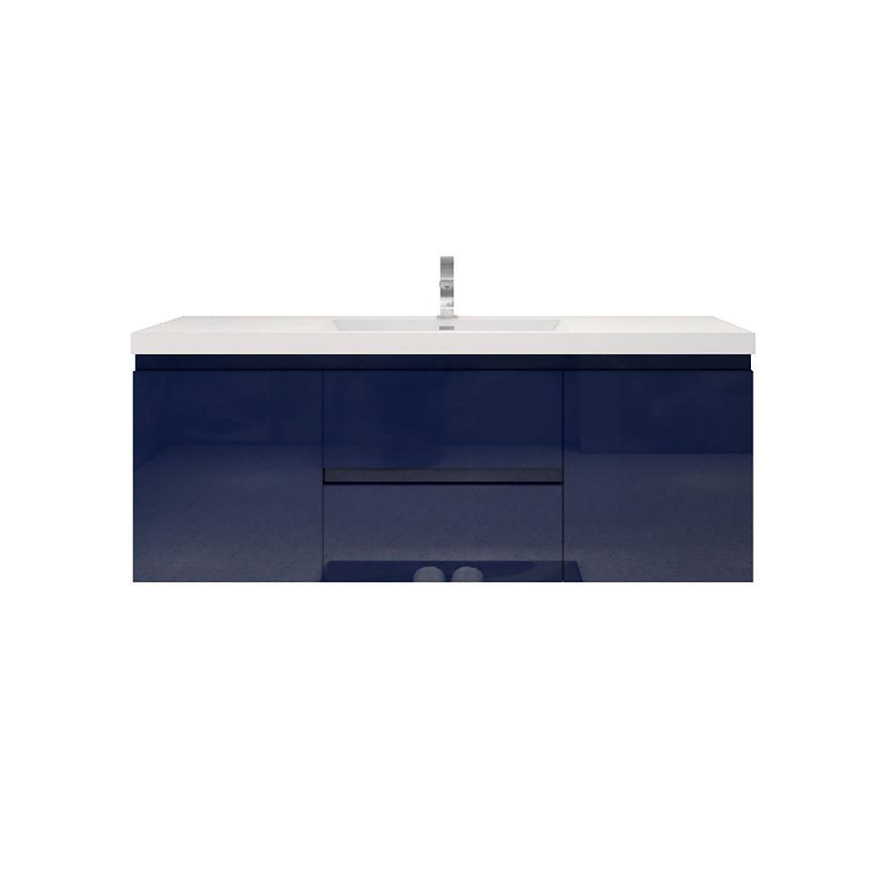 Moreno Bath Bohemia 59 in. W Bath Vanity in High Gloss Night Blue with Reinforced Acrylic Vanity Top in White with White Basin MOB60S-NB