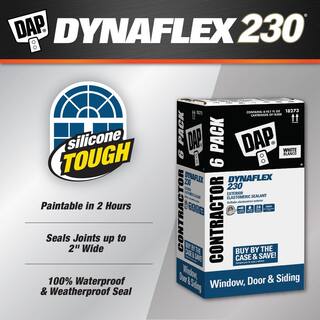 DAP Dynaflex 230 10.1 oz. White Premium ExteriorInterior Window Door and Trim Sealant (12-Pack) 7079818275