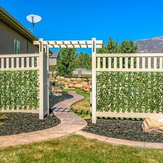 WELLFOR 31 in. Plastic Garden Fence Green Artificial Ivy Fence Screen (Set of 3) OP-HWY-70780