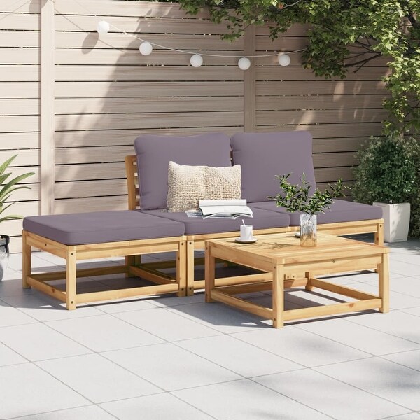 vidaXL Patio Sofa with Cushions 2Seater Outdoor Loveseat Solid Wood Acacia