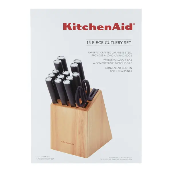 KitchenAid Classic 15-Piece Block Set with Built-in Knife Sharpener