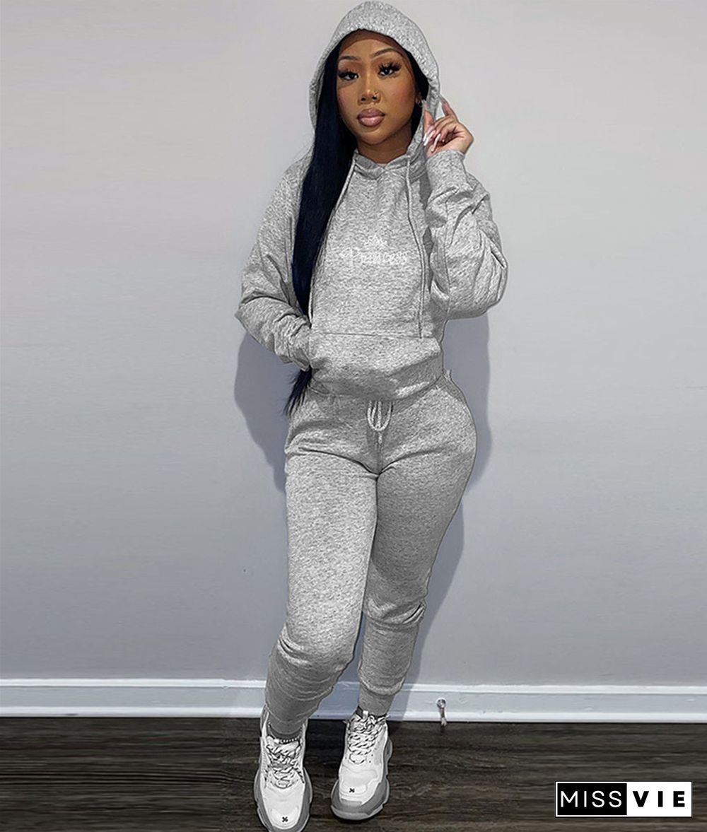 Casual Pullover Hoodies Joggers Two Piece Pant Sets