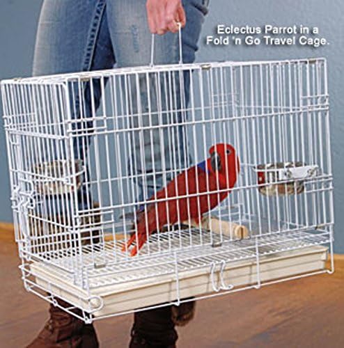 Large Collapsible Bird， Parrot， Dog And Cat Travel Vet Carrier Cage， 24