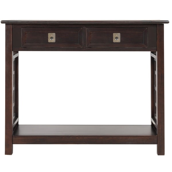 Console Table with Shelf and 2 Drawers， Entryway Accent Sofa Table