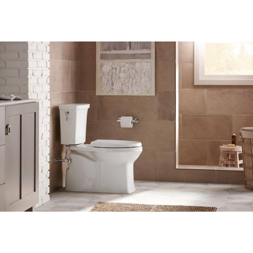 KOHLER Corbelle Comfort Height Revolution 360 12 in. Rough-In 2-Piece 1.28 GPF Single Flush Elongated Toilet in White K-3814-0