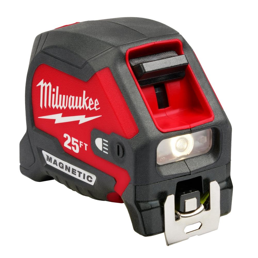 Milwaukee 25ft Wide Blade Magnetic Tape Measure with 100L Light 48-22-0428 from Milwaukee