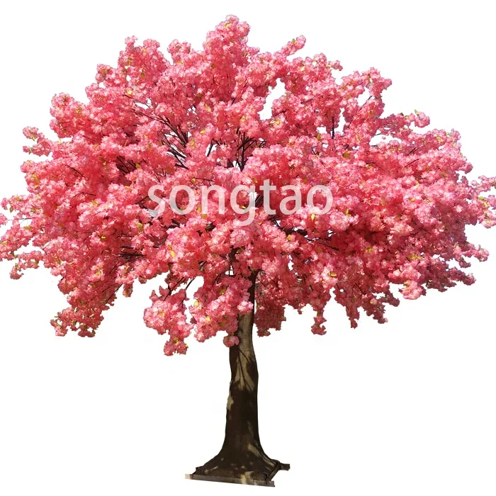 songtao Cherry Blossom Plants Trees Indoor Flower 3m Wedding Home Decoration Simulation Flower Tree