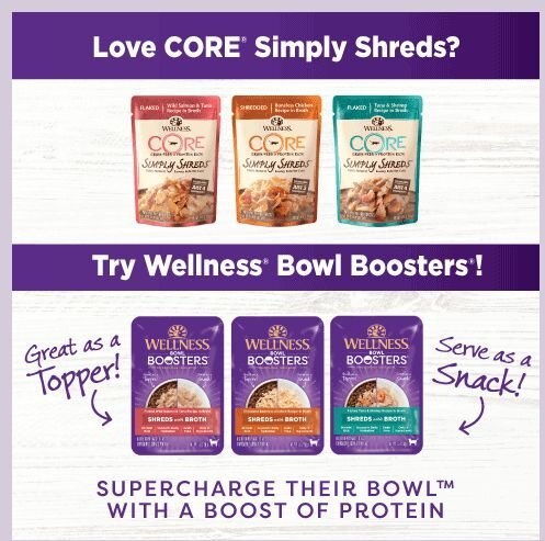 Wellness CORE Simply Shreds Grain-Free Tuna and Shrimp Wet Cat Food Topper