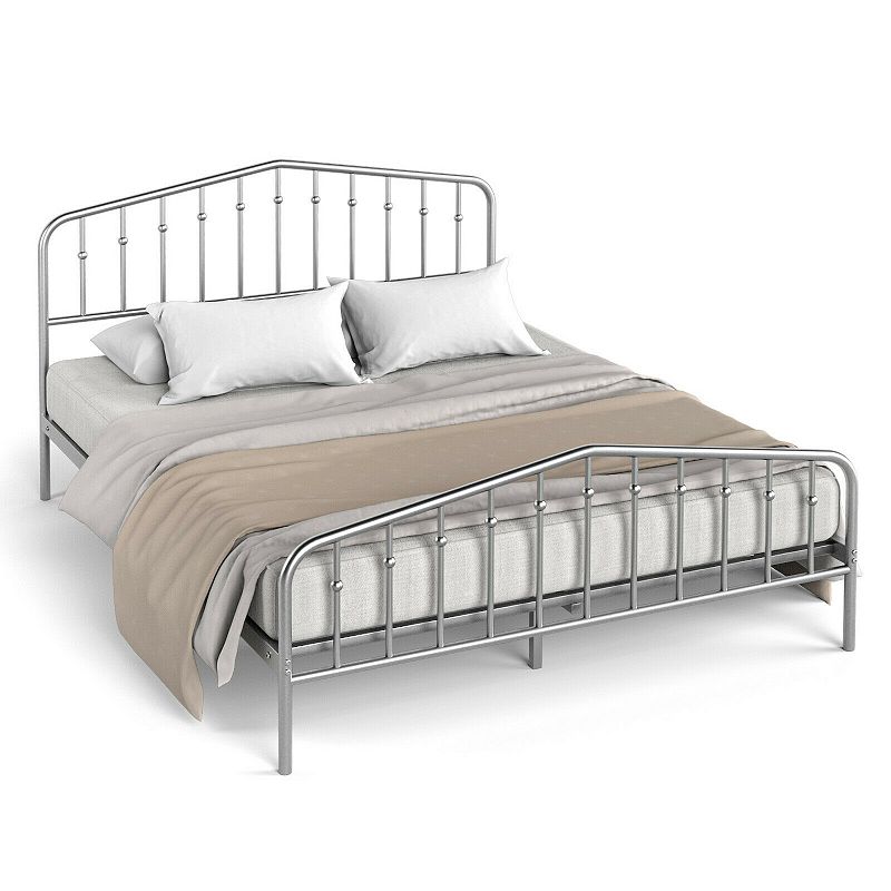 Queen Size Metal Bed Frame Steel Slat Platform