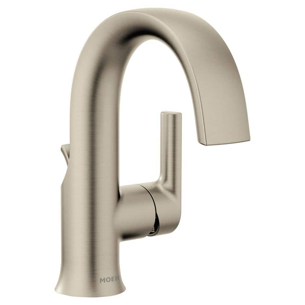 MOEN Doux Single Hole SingleHandle Bathroom Faucet in Brushed Nickel