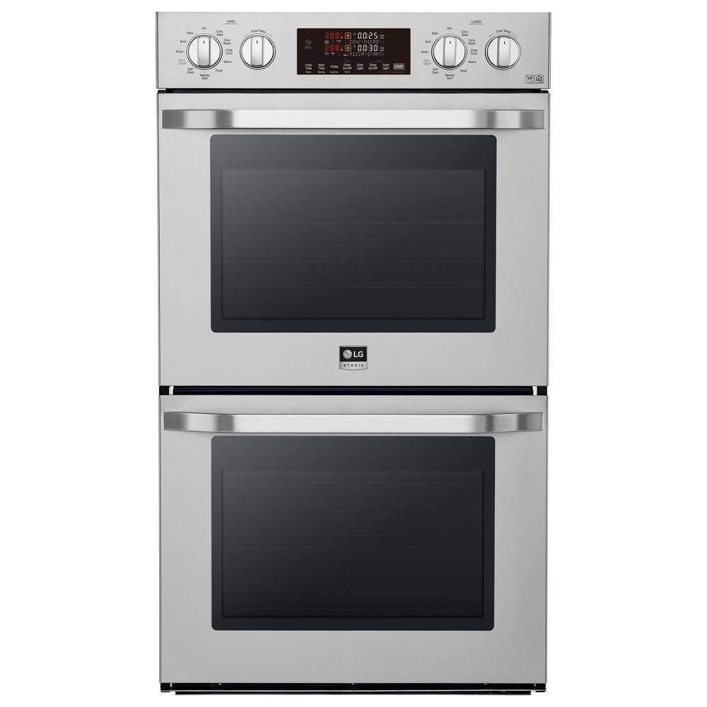 LG STUDIO 30 in. Smart Double Electric Built-In Wall Oven with Self-Cleaning in Stainless Steel LSWD307ST