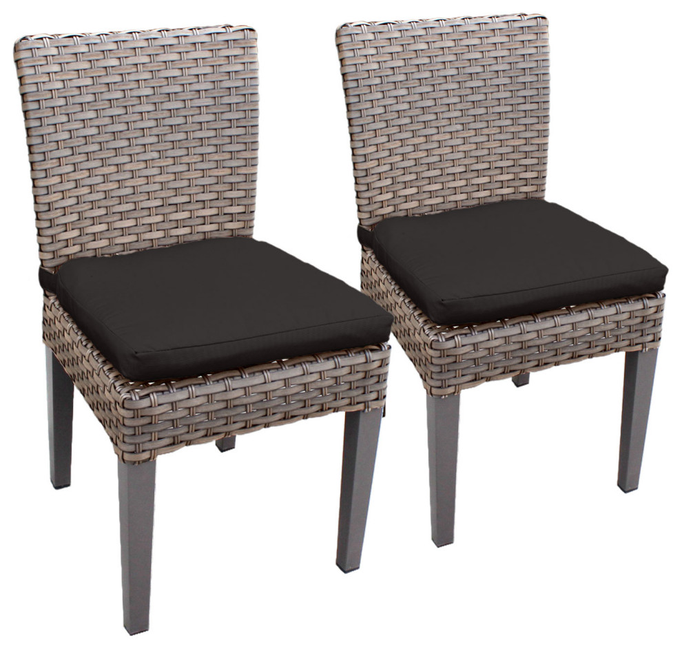 2 Florence Armless Dining Chairs Aruba   Tropical   Outdoor Dining Chairs   by TKClassics  Houzz