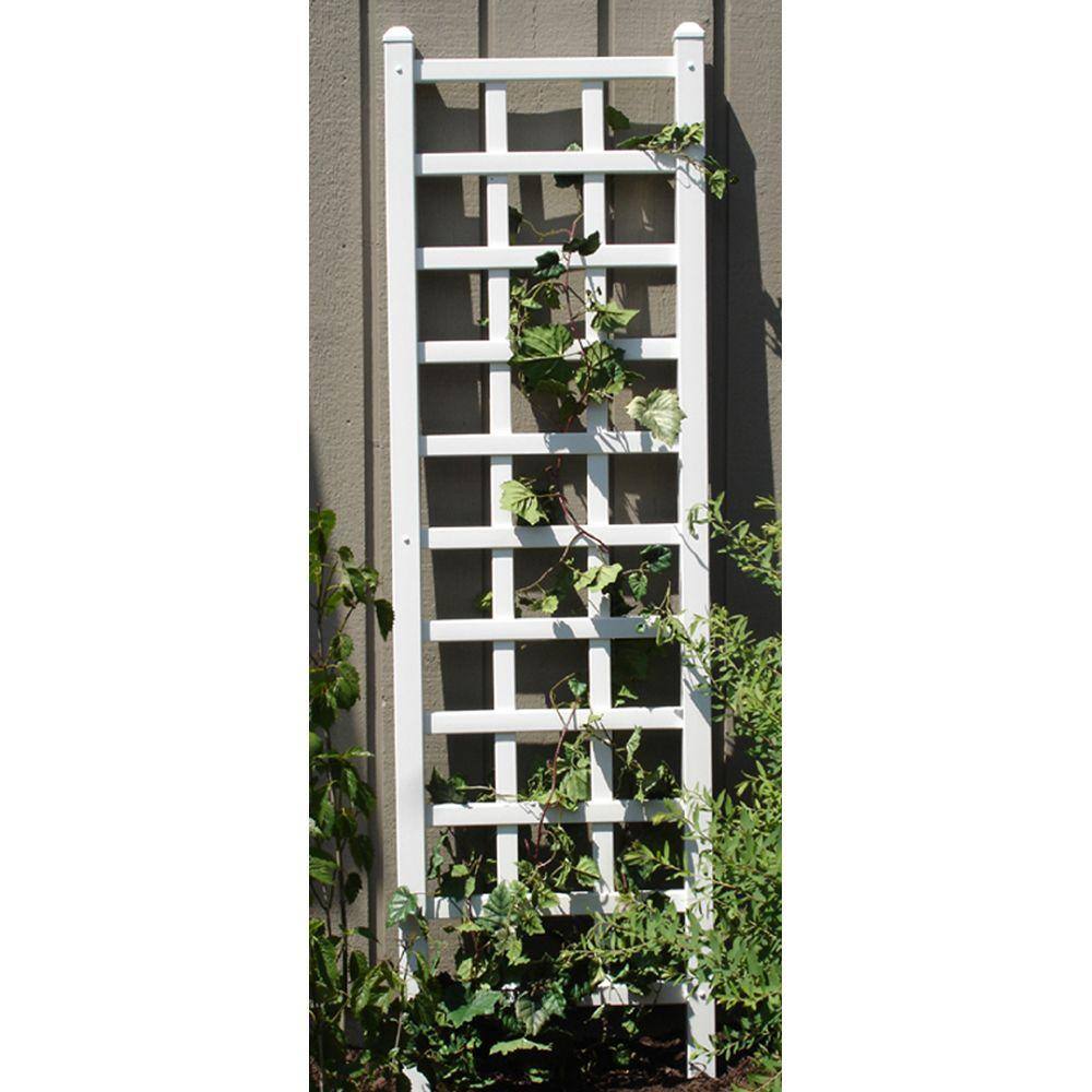 Dura-Trel 75 in. x 22 in. White Vinyl PVC Providence Trellis 11177