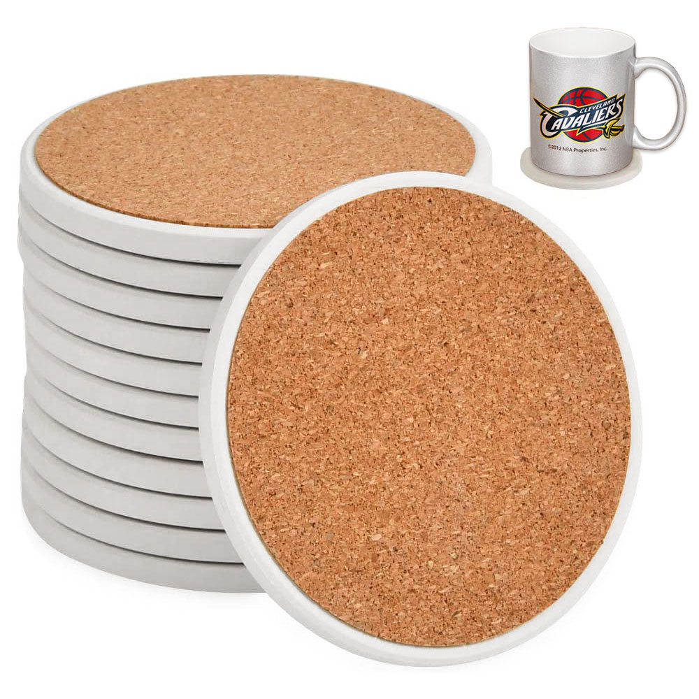 Qomolangma 144pcs Sublimation Blanks 4.25'' Round Ceramic Tiles Coasters With Cork Pads