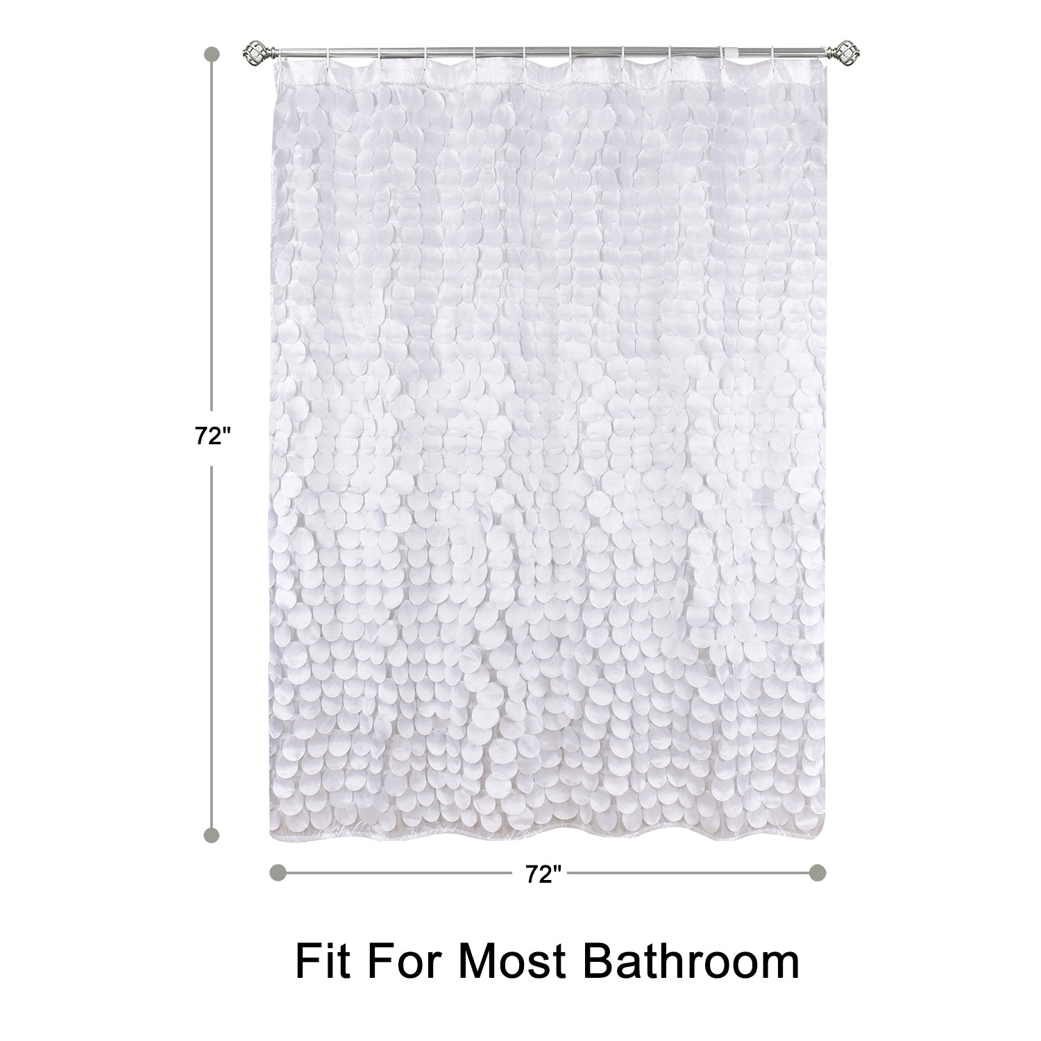 Modern Cute Decorative Shower Curtain - Textured Shimmer Circle Design Bathroom, 72¡± x 72¡±