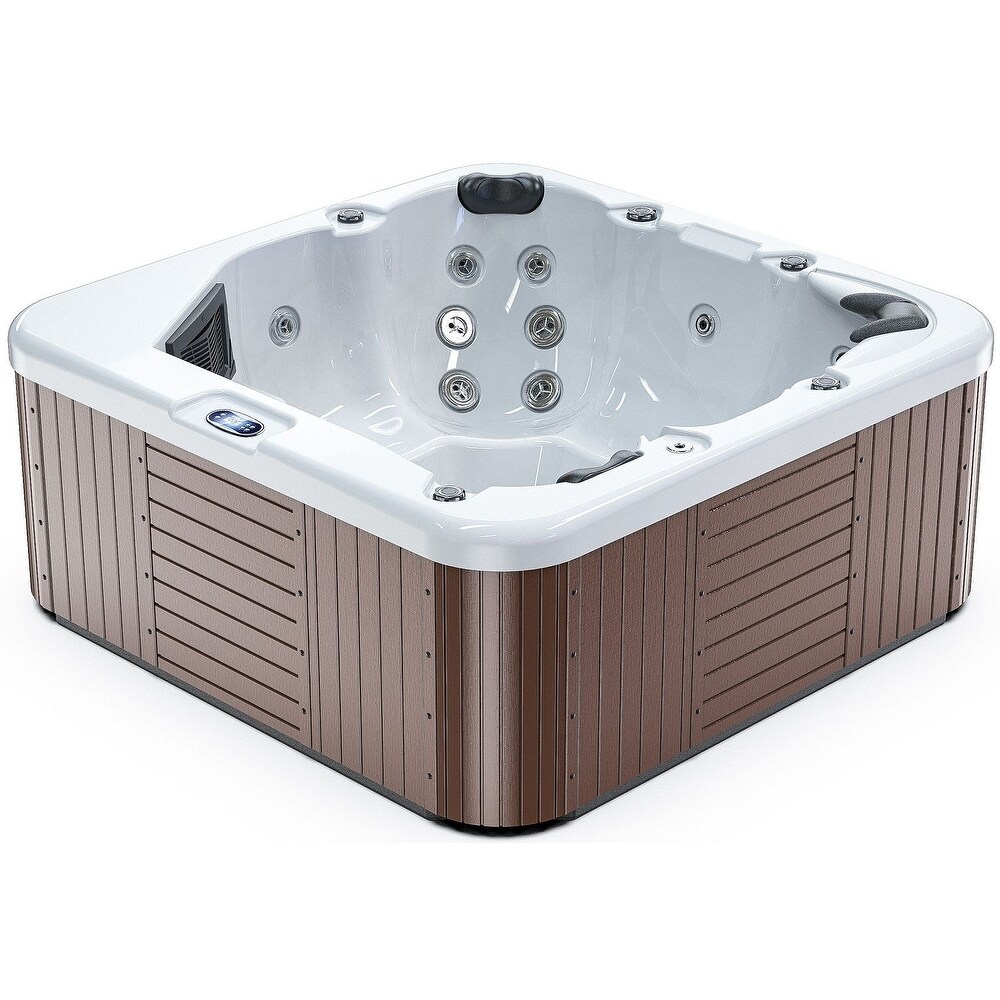 Luxuria Spas Newport 6 Person 57 Jet Acrylic Lounger Hot Tub with Ozonator