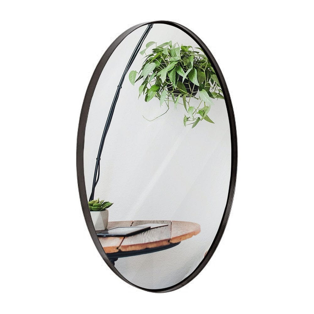 Contemporary Brushed Metal Wall Mirror