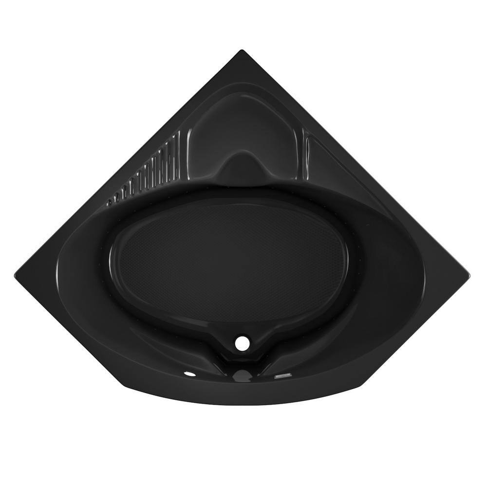 JACUZZI CAPELLA PURE AIR 55 in. Acrylic Neo Angle Oval Corner Drop-In  Air Bath Bathtub in Black CAP5555ACR2XXB