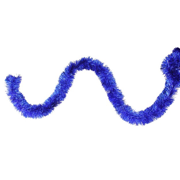 Unlit Lavish Blue Tinsel Christmas Garland