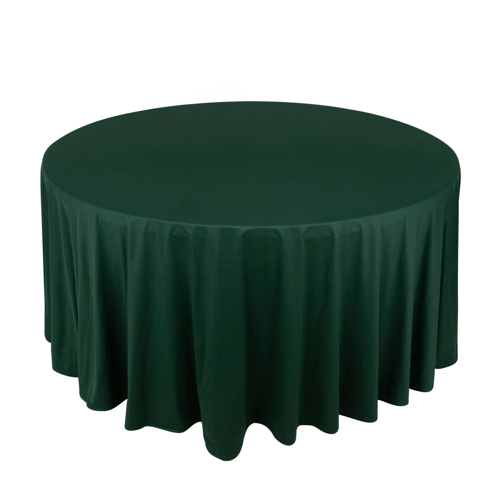 Hunter Emerald Green Premium Scuba Round Tablecloth, Wrinkle Free Polyester Seamless Tablecloth 120