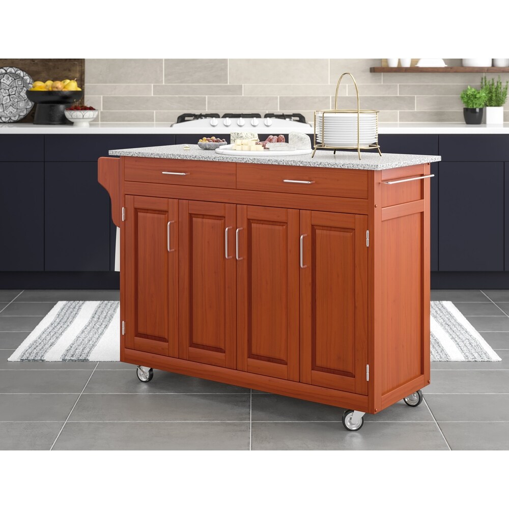 Homestyles Create A Cart Brown Wood Kitchen Cart   49\