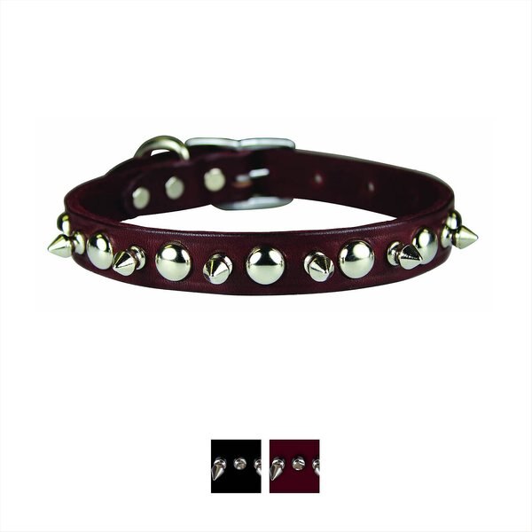 OmniPet Spiked and Studded Latigo Leather Dog Collar