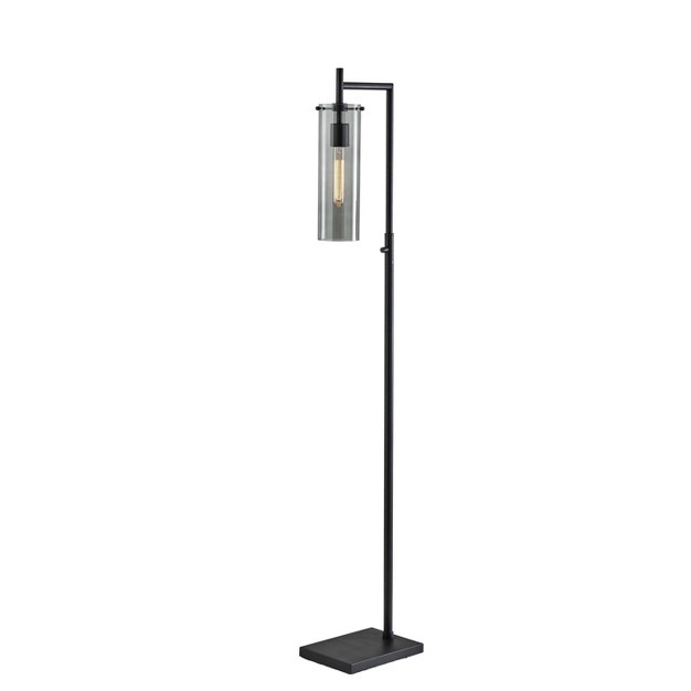 1 light Dalton Floor Lamp Black includes Light Bulb Adesso