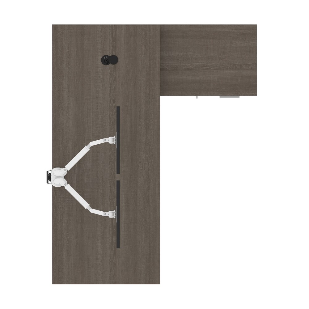 BESTAR Equinox 72W L Shaped Desk with Monitor Arms