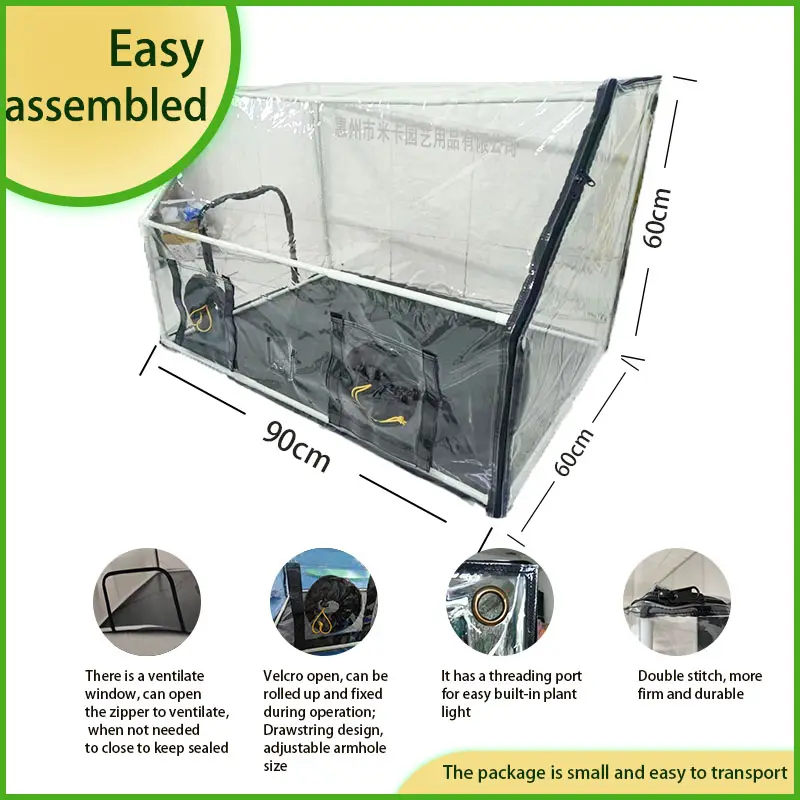 Support Customization Grow Tent Easily Assembled Transparent Home Greenhouse Mobile Mushroom Planting Shed