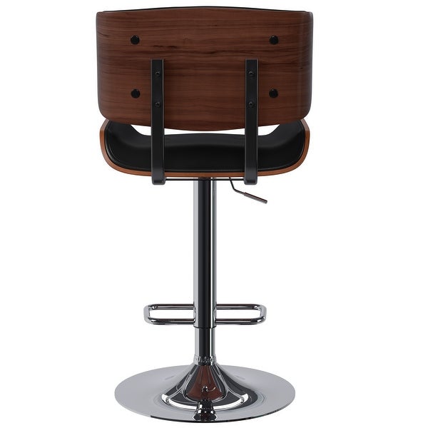 WYNDENHALL Mountclair Contemporary Adjustable Swivel Bar Stool in Black Vegan Faux Leather - 18.5