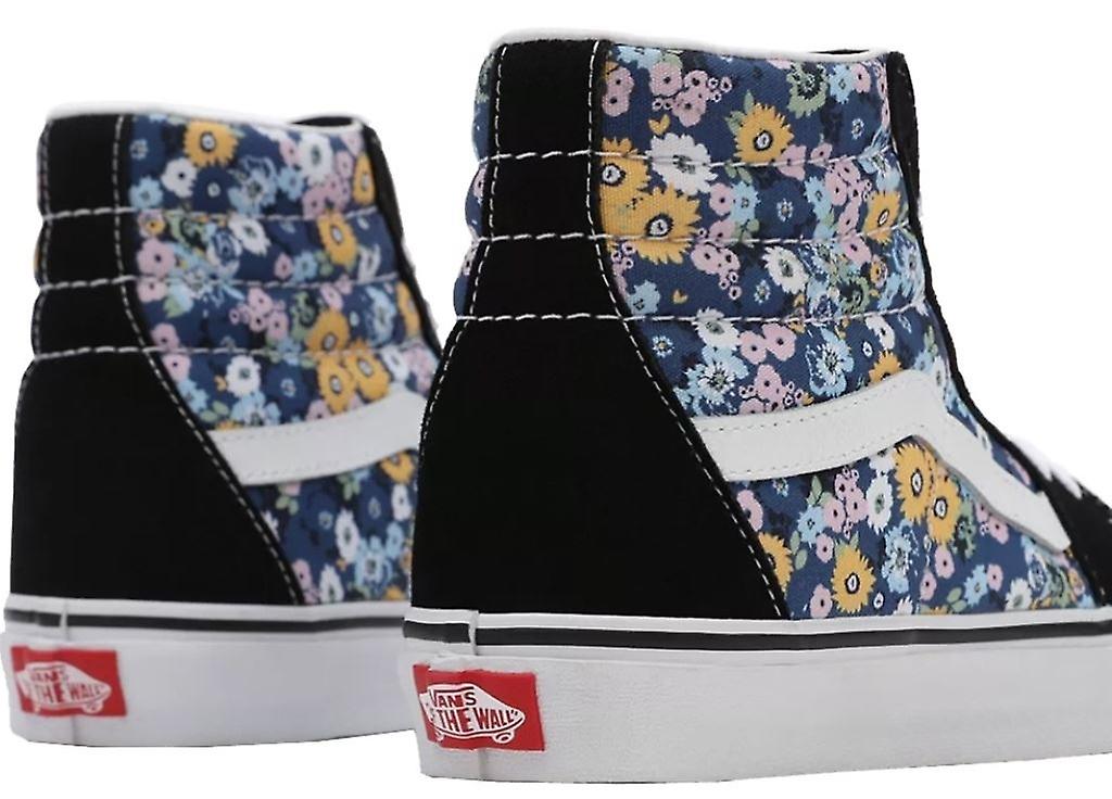 Vans UA SK8 Hi Floral Black White Womens Suede and Canvas Skate Trainers