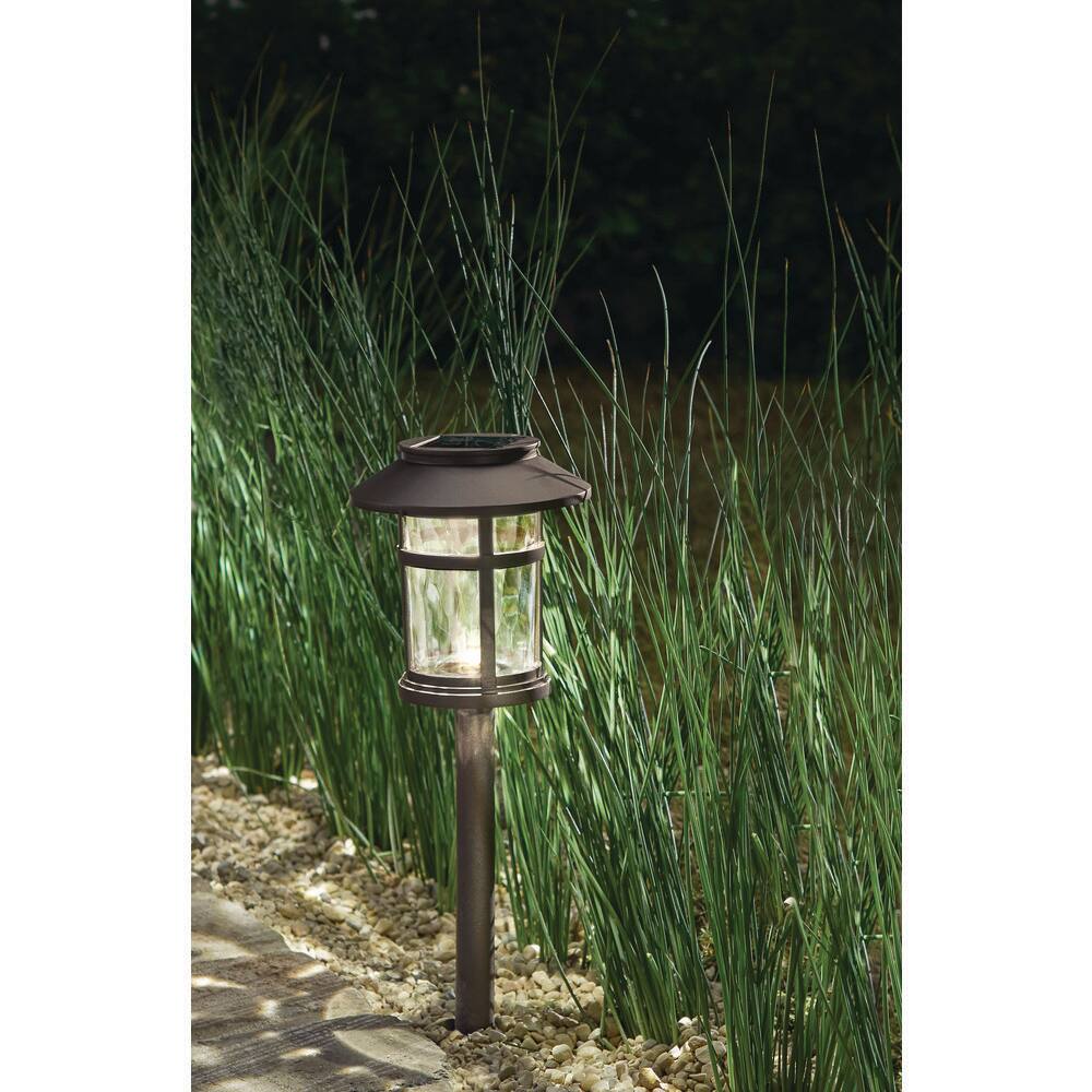 Hampton Bay Duncan Bronze Solar Integrated LED Weather Resistant Path Light 10 Lumens 32300-020