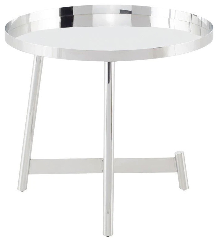 Jovi Silver Side Table   Midcentury   Side Tables And End Tables   by Virgil Stanis Design  Houzz