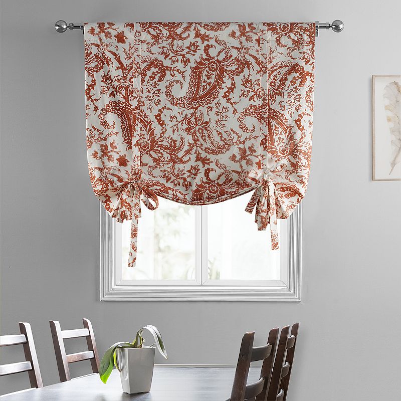 EFF Edina Printed Cotton Tie-Up Window Shade， 46 X 63