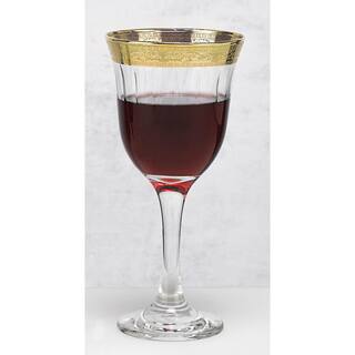 Lorren Home Trends Melania Collection Gold Red Wine (Set of 6) 9446