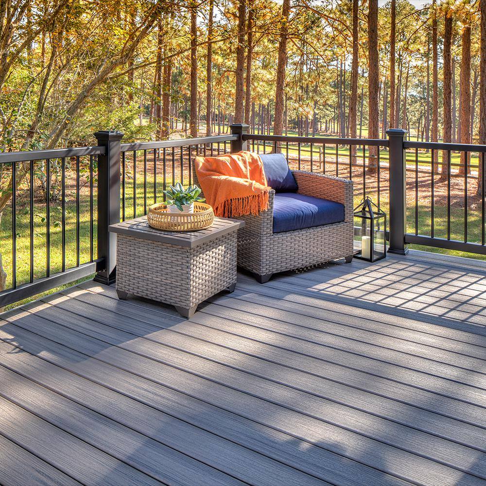 Trex Enhance Naturals 1 in. x 6 in x 16 ft. Rocky Harbor Grooved Edge Grey Composite Deck Board RH010616E2G01