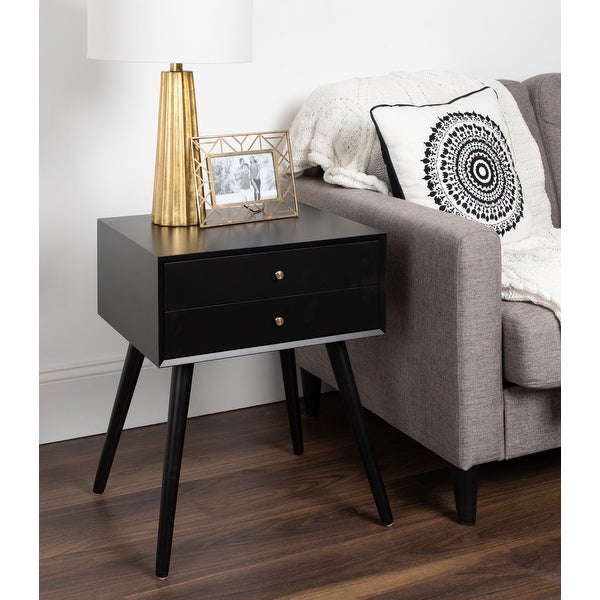 Kate and Laurel Finco Nightstand Side Table with 2 Drawers